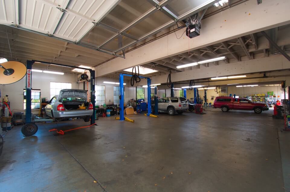Photograph of inside Ger-Brock's automotive shop