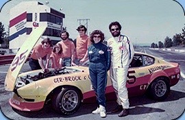 Photograph of Ger-Brock race car and Don Koski